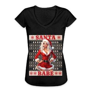 Père Noël Femme Sexy Noël Noël laid - T-shirt vintage Femme - noir - Devant