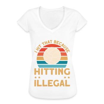 J’ai battu ce drôle de volley-ball - T-shirt vintage Femme - noir - Devant - Danielle (179cm)