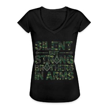 Maçon Maçon Maçon Camo Franc-maçon - T-shirt vintage Femme - noir - Devant - Danielle (179cm)