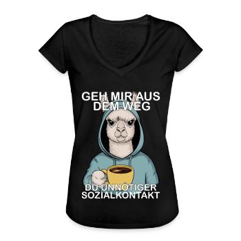 Geh Mir Aus Dem Weg Du Unnötiger Sozialkontakt - Frauen Vintage T-Shirt - Schwarz - Vorne
