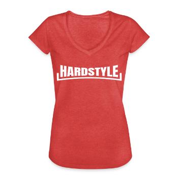 HARDSTYLE | Shirts - Frauen Vintage T-Shirt - Rot meliert - Vorne - Danielle (179cm)
