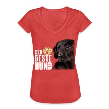 Der Beste Hund - Labrador Braun - Frauen Vintage T-Shirt - Rot meliert - Vorne - Danielle (179cm)
