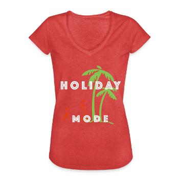 Vacances - T-shirt vintage Femme - rouge chiné - Devant - Danielle (179cm)