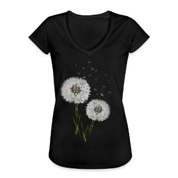 pissenlit - T-shirt vintage Femme - noir - Devant - Danielle (179cm)