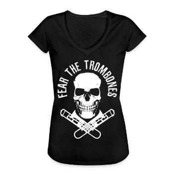 Trombone Trombone Trombone - Frauen Vintage T-Shirt - Schwarz - Vorne - Danielle (179cm)