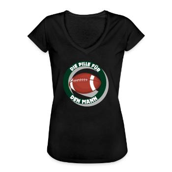 Football - Die Pille für den Mann Geschenkidee - Frauen Vintage T-Shirt - Schwarz - Vorne - Danielle (179cm)