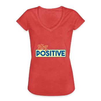 motivation - T-shirt vintage Femme - rouge chiné - Devant - Danielle (179cm)