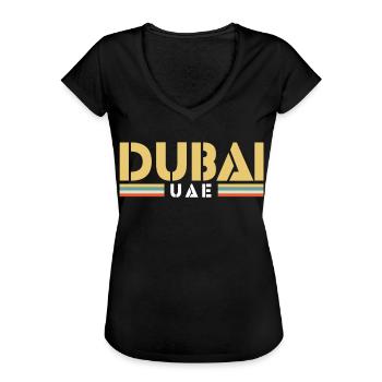 Dubaï - T-shirt vintage Femme - noir - Devant - Danielle (179cm)
