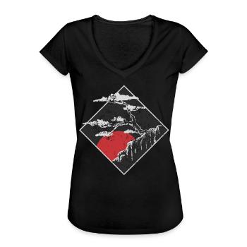 Japon anime fanatique Japon chine - T-shirt vintage Femme - noir - Devant - Danielle (179cm)