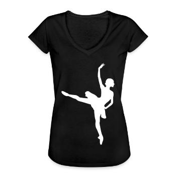 Ballerina Tänzerin - Frauen Vintage T-Shirt - Schwarz - Vorne - Danielle (179cm)