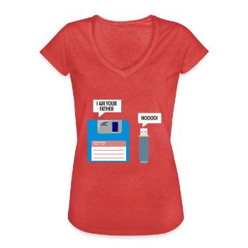 Floppy disk and USB - Women's Vintage T-Shirt - heather red - Front - Danielle (179cm)