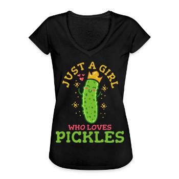 Concombre végétal - T-shirt vintage Femme - noir - Devant - Danielle (179cm)