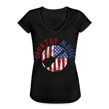 Country Music Western - Women's Vintage T-Shirt - black - Front - Danielle (179cm)
