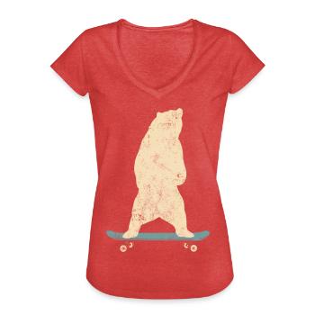 skateboard - Women's Vintage T-Shirt - heather red - Front - Danielle (179cm)