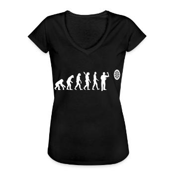 Fléchettes évolution développement singe au joueur - T-shirt vintage Femme - noir - Devant - Danielle (179cm)