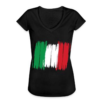 Drapeau italie - T-shirt vintage Femme - noir - Devant - Danielle (179cm)