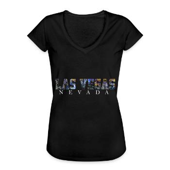 Las Vegas Las Vegas Nevada America - Women's Vintage T-Shirt - black - Front - Danielle (179cm)