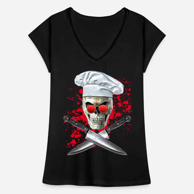 splatter skull cook Women's Vintage T-Shirt