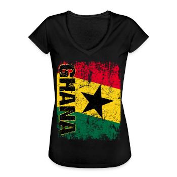 Ghana - T-shirt vintage Femme - noir - Devant - Danielle (179cm)