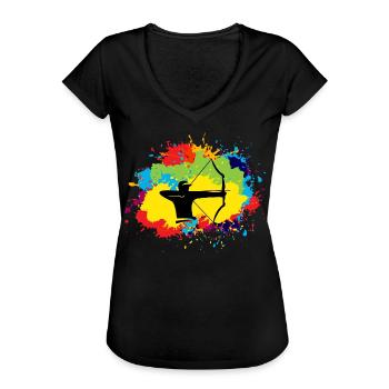 Tir à l’arc drôles dictons Bow Arrow Archer Cadeau - T-shirt vintage Femme - noir - Devant - Danielle (179cm)