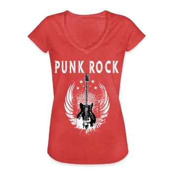 Punk rock - Maglietta vintage donna - rosso melange - Fronte - Danielle (179cm)