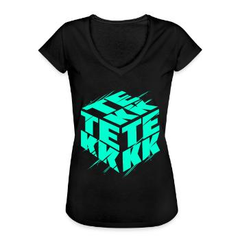 Tekk Music Hardtekk Musik & Raver - Frauen Vintage T-Shirt - Schwarz - Vorne - Danielle (179cm)