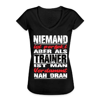 Trainer Trainer Sprüche Fußballtrainer Sport - Frauen Vintage T-Shirt - Schwarz - Vorne