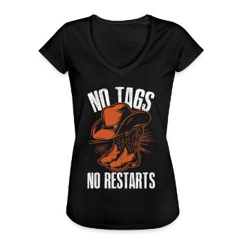 Line Dance Cowboy Cowboyhut Cowboystiefel Geschenk - Frauen Vintage T-Shirt - Schwarz - Vorne - Danielle (179cm)