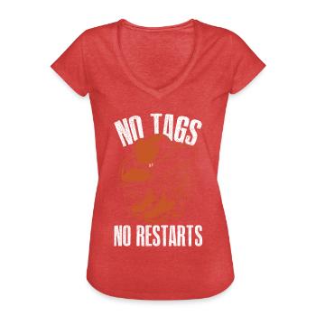 Line Dance Cowboy Cowboyhut Cowboystiefel Geschenk - Frauen Vintage T-Shirt - Rot meliert - Vorne - Danielle (179cm)