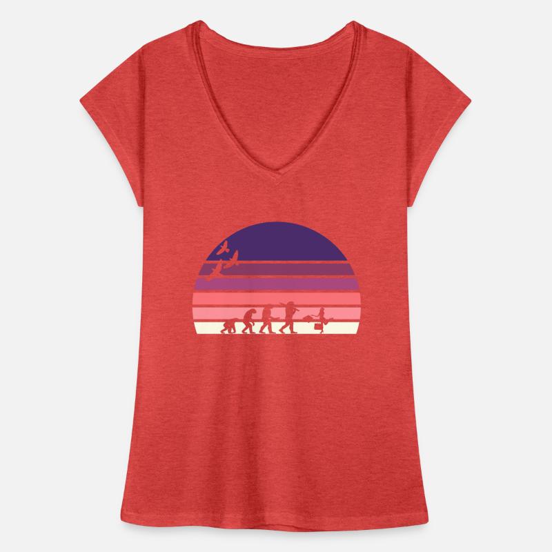 Retro Vintage Sunset Evolution EINKAUFEN Frauen Vintage T-Shirt