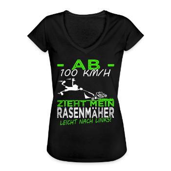 Rasen mähen - Rasenpflege- Gärtner - Platzwart - Frauen Vintage T-Shirt - Schwarz - Vorne - Danielle (179cm)
