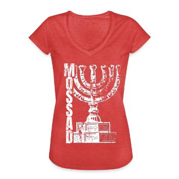 Mossad Israël Renseignement israélien Tel Aviv - T-shirt vintage Femme - rouge chiné - Devant - Danielle (179cm)