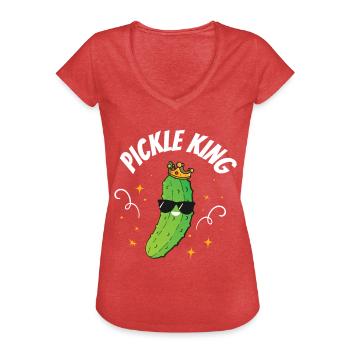 Pickle King - Women's Vintage T-Shirt - heather red - Front - Danielle (179cm)