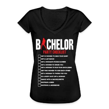 Bachelor party Checklist - Frauen Vintage T-Shirt - Schwarz - Vorne - Danielle (179cm)