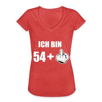 55 Geburtstag - Frauen Vintage T-Shirt - Rot meliert - Vorne - Danielle (179cm)
