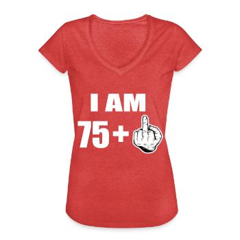 76 Geburtstag - Frauen Vintage T-Shirt - Rot meliert - Vorne - Danielle (179cm)
