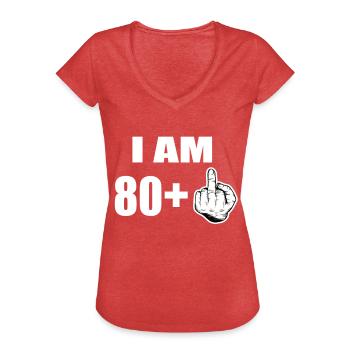 81 Geburtstag - Frauen Vintage T-Shirt - Rot meliert - Vorne - Danielle (179cm)