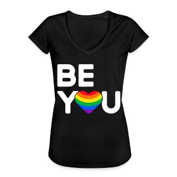 Be You Lgbt Flag Gay Pride - Women's Vintage T-Shirt - black - Front - Danielle (179cm)