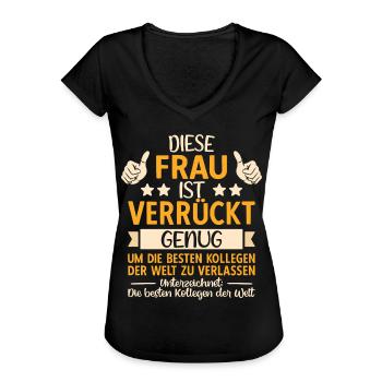 Abschiedsgeschenk Abschied Kollegin Jobwechsel - Frauen Vintage T-Shirt - Schwarz - Vorne - Danielle (179cm)