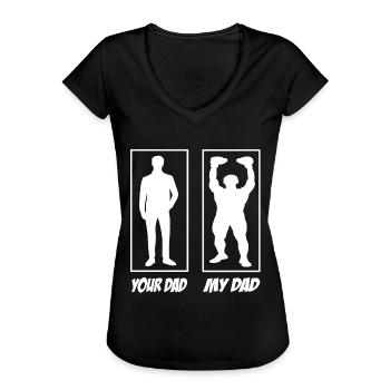 Your Dad My Dad Boxer Papa - Frauen Vintage T-Shirt - Schwarz - Vorne