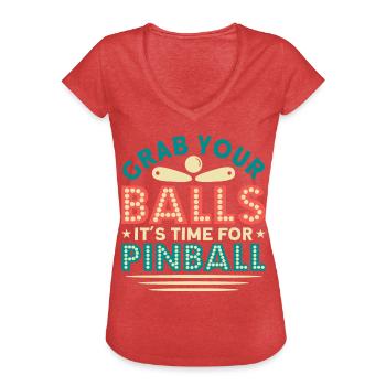 Flipper Retro Pinball Flipperautomat Bumper - Women's Vintage T-Shirt - heather red - Front - Danielle (179cm)