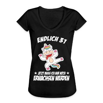 31 Geburtstag Positive Sprüche Zum 31 geburtstag - Frauen Vintage T-Shirt - Schwarz - Vorne - Danielle (179cm)