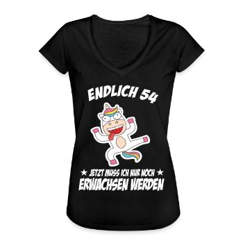54 Geburtstag Positive Sprüche Zum 54 geburtstag - Frauen Vintage T-Shirt - Schwarz - Vorne - Danielle (179cm)