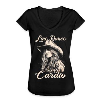 Line Dance is my Cadio Country Music Line Dancing - Frauen Vintage T-Shirt - Schwarz - Vorne