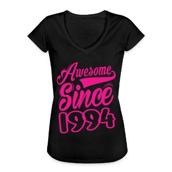Awesome Since 1994 - Women's Vintage T-Shirt - black - Front - Danielle (179cm)