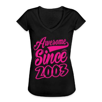 Awesome Since 2003 - Women's Vintage T-Shirt - black - Front - Danielle (179cm)