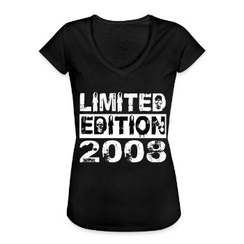 Limited Edition 2008 Geburtstag 2008 Geburtstag - Frauen Vintage T-Shirt - Schwarz - Vorne - Danielle (179cm)