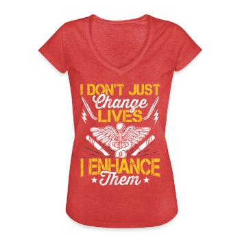 Plastic surgeon doesn't change lives - Women's Vintage T-Shirt - heather red - Front - Danielle (179cm)