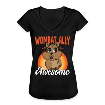 Wombat-verbündeter Awesome Wombat Australian - Frauen Vintage T-Shirt - Schwarz - Vorne - Danielle (179cm)