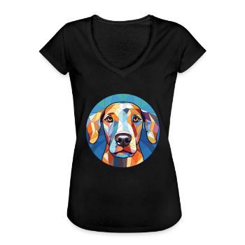 Braque Francais Dog Breed Watercolor Illustration - Women's Vintage T-Shirt - black - Front - Danielle (179cm)